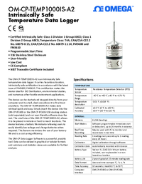 Thumbnail of document Data Sheet - OM-CP Intrinsically Safe Temperature Data Logger